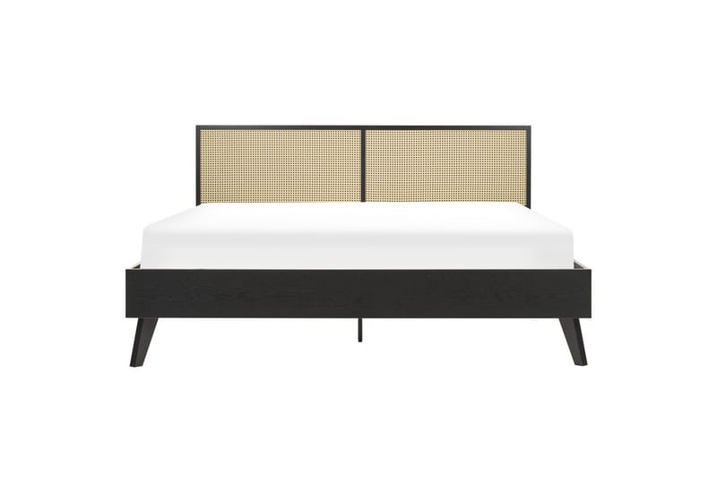 Sänky sälepohjalla Monpazier - Musta, vaalea puu, 180x200 cm - Huonekalut - Sänky - Sänkykehikot & sängynrungot
