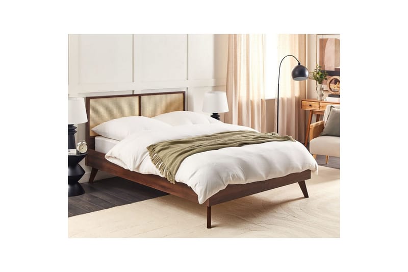 Sänky sälepohjalla Monpazier - Tumma puu, 140x200 cm - Huonekalut - Sänky - Sänkykehikot & sängynrungot