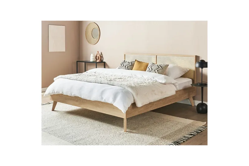 Sänky sälepohjalla Monpazier - Vaalea puu, 180x200 cm - Huonekalut - Sänky - Sänkykehikot & sängynrungot