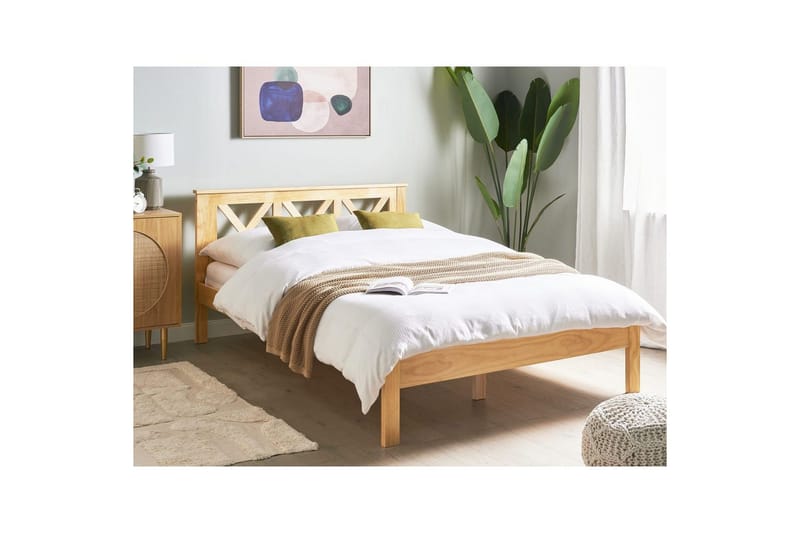 Sänky sälepohjalla Tannay - Vaalea puu, 140x200 cm - Huonekalut - Sänky - Sänkykehikot & sängynrungot
