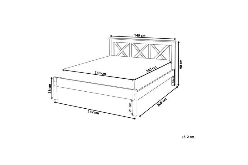 Sänky sälepohjalla Tannay - Vaalea puu, 140x200 cm - Huonekalut - Sänky - Sänkykehikot & sängynrungot