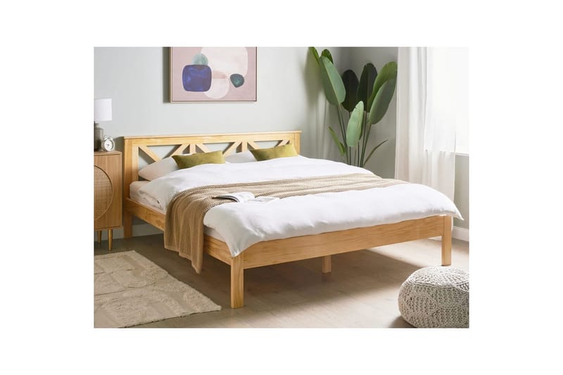 Sänky sälepohjalla Tannay - Vaalea puu, 180x200 cm - Huonekalut - Sänky - Sänkykehikot & sängynrungot