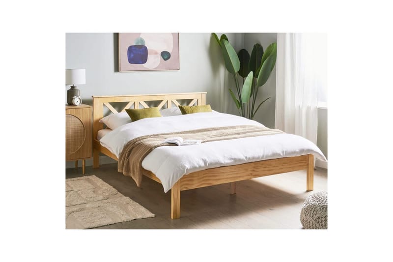 Sänky sälepohjalla Tannay - Vaalea puu, 160x200 cm - Huonekalut - Sänky - Sänkykehikot & sängynrungot