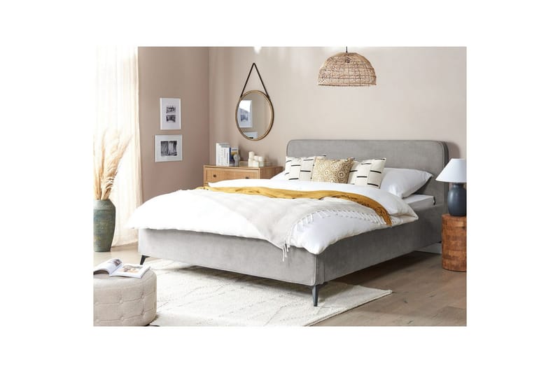 Sänky sälepohjalla Valognes - Harmaa, musta, 180x200 cm - Huonekalut - Sänky - Sänkykehikot & sängynrungot