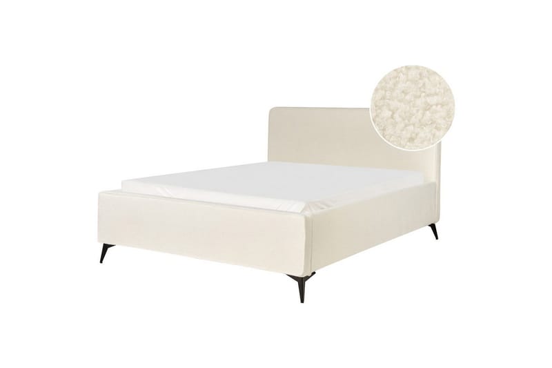 Sänky sälepohjalla Valognes, Kermanvärinen, Musta, Kermanvalkoinen, Musta, 160x200 cm