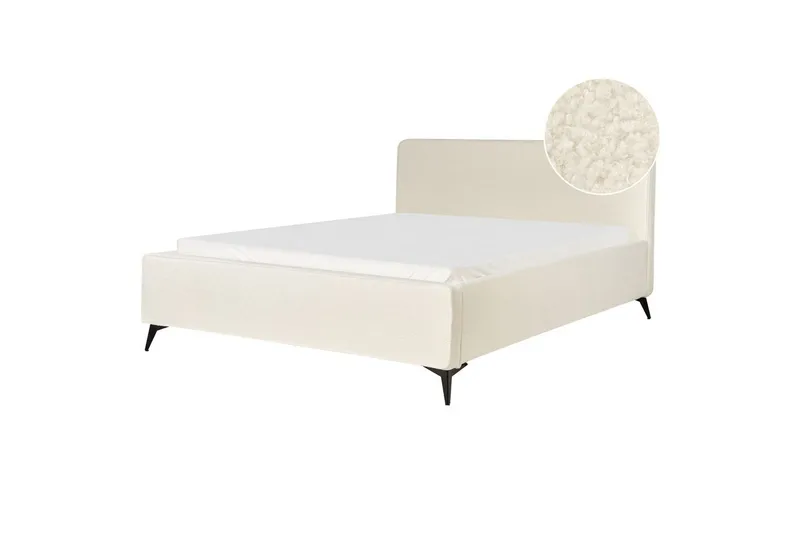 Sänky sälepohjalla Valognes, Kermanvärinen, Musta, Kermanvalkoinen, Musta, 180x200 cm