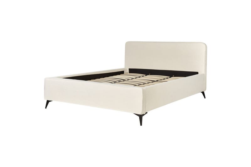 Sänky sälepohjalla Valognes - Kermanvärinen, Musta, Kermanvalkoinen, Musta, 180x200 cm - Huonekalut - Sänky - Sänkykehikot & sängynrungot