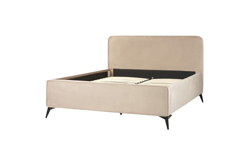 Sänky sälepohjalla Valognes - Taupe, musta, 160x200 cm - Huonekalut - Sänky - Sänkykehikot & sängynrungot