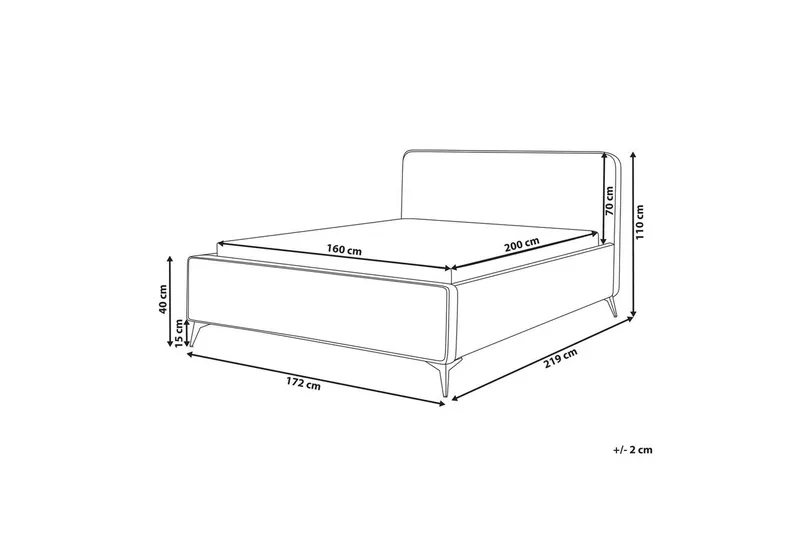 Sänky sälepohjalla Valognes - Vaaleanbeige, musta, Vaaleabeige, musta, 160x200 cm - Huonekalut - Sänky - Sänkykehikot & sängynrungot
