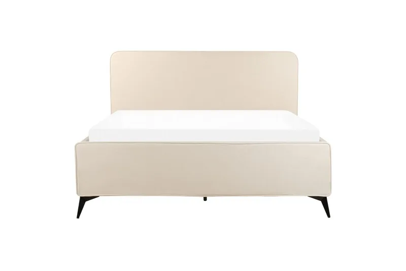 Sänky sälepohjalla Valognes - Vaaleanbeige, musta, Vaaleabeige, musta, 160x200 cm - Huonekalut - Sänky - Sänkykehikot & sängynrungot