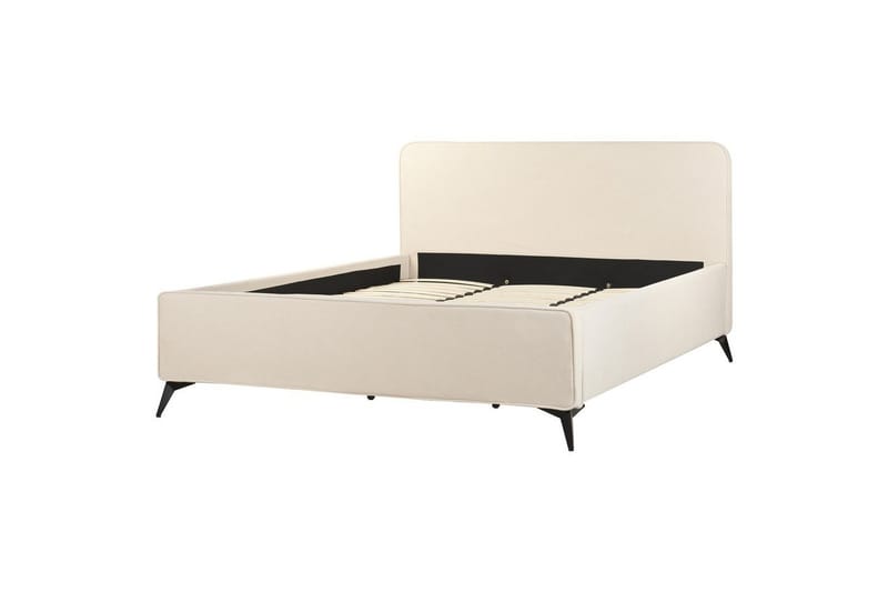 Sänky sälepohjalla Valognes - Vaaleanbeige, musta, Vaaleabeige, musta, 180x200 cm - Huonekalut - Sänky - Sänkykehikot & sängynrungot