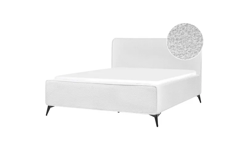 Sänky sälepohjalla Valognes - Valkoinen, Musta, 160x200 cm - Huonekalut - Sänky - Sänkykehikot & sängynrungot