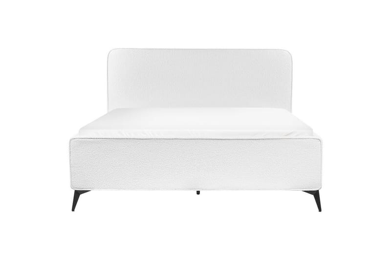 Sänky sälepohjalla Valognes - Valkoinen, Musta, 160x200 cm - Huonekalut - Sänky - Sänkykehikot & sängynrungot