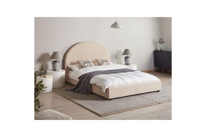 Sänky sälepohjalla Vaucluse - Beige/bouclé, 140x200 cm - Huonekalut - Sänky - Sänkykehikot & sängynrungot