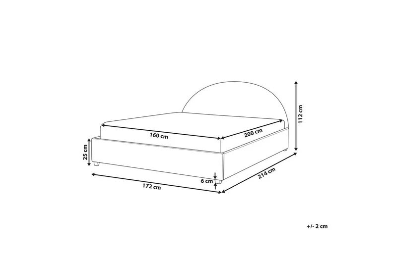 Sänky sälepohjalla Vaucluse - Valkoinen/Polyesteri, 160x200 cm - Huonekalut - Sänky - Sänkykehikot & sängynrungot