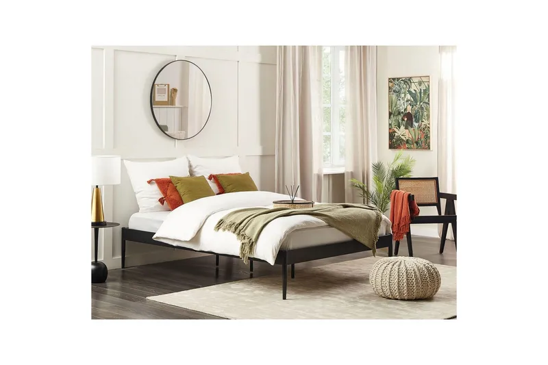 Sänky sälepohjalla Vaurs - Musta, 140x200 cm - Huonekalut - Sänky - Sänkykehikot & sängynrungot