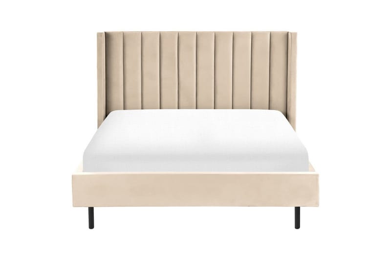 Sänky sälepohjalla Villette - Beige, musta, 140x200 cm - Huonekalut - Sänky - Sänkykehikot & sängynrungot