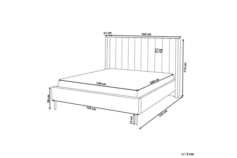 Sänky sälepohjalla Villette - Beige, musta, 140x200 cm - Huonekalut - Sänky - Sänkykehikot & sängynrungot