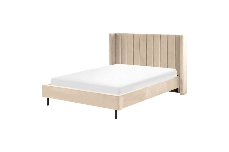 Sänky sälepohjalla Villette - Beige, musta, 140x200 cm - Huonekalut - Sänky - Sänkykehikot & sängynrungot