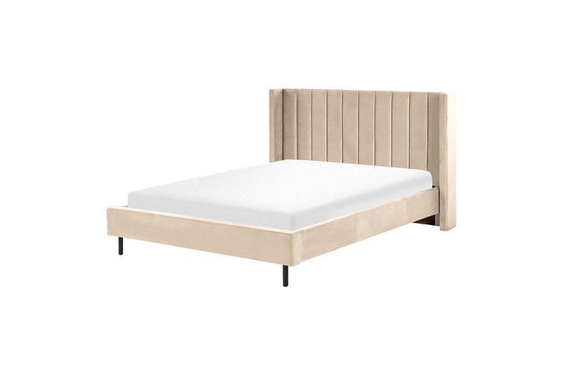 Sänky sälepohjalla Villette - Beige, musta, 160x200 cm - Huonekalut - Sänky - Sänkykehikot & sängynrungot