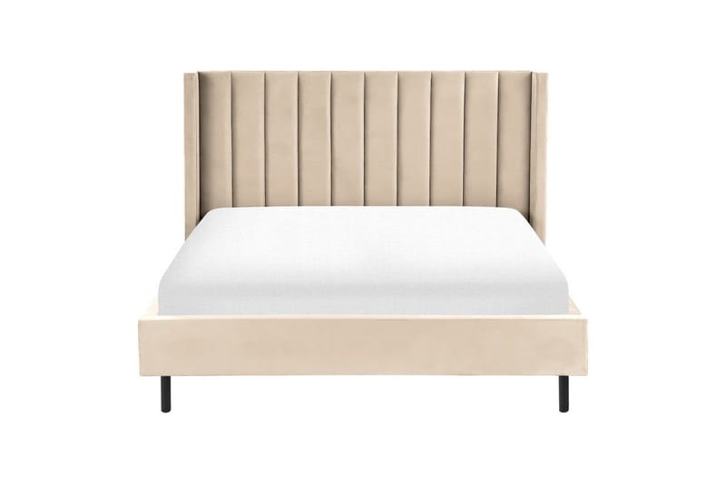 Sänky sälepohjalla Villette - Beige, musta, 160x200 cm - Huonekalut - Sänky - Sänkykehikot & sängynrungot