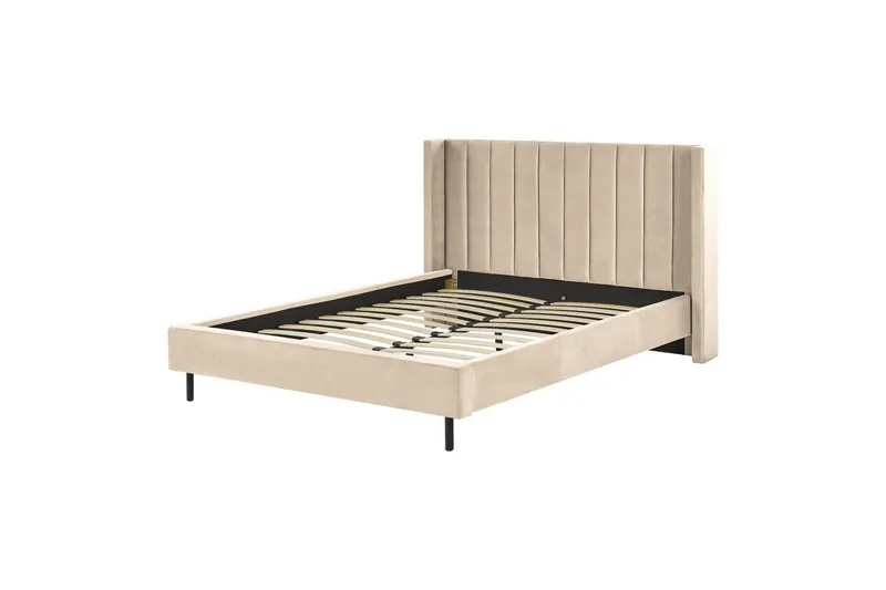 Sänky sälepohjalla Villette, Beige, musta, 160x200 cm