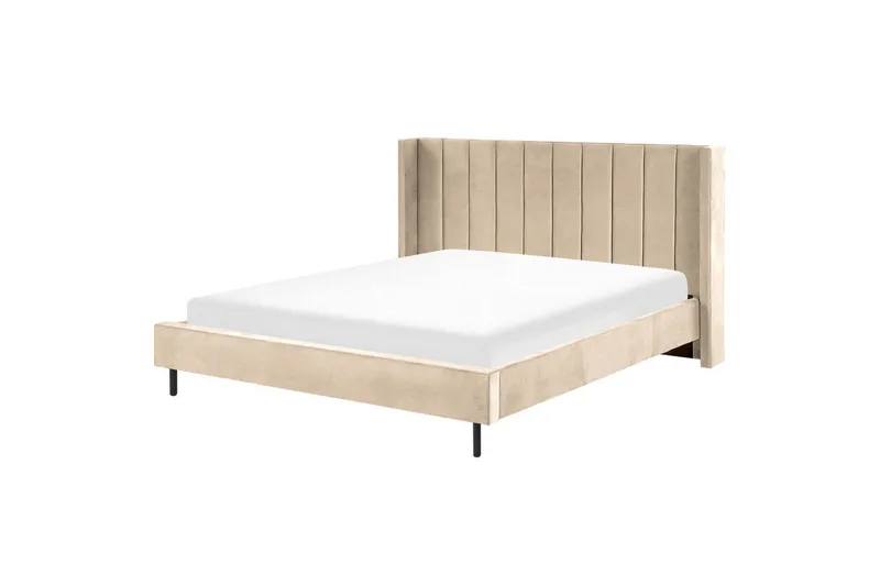 Sänky sälepohjalla Villette - Beige, musta, 180x200 cm - Huonekalut - Sänky - Sänkykehikot & sängynrungot