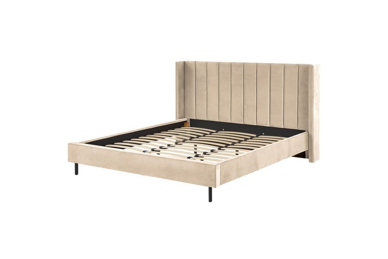 Sänky sälepohjalla Villette, Beige, musta, 180x200 cm