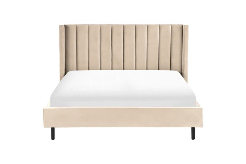 Sänky sälepohjalla Villette - Beige, musta, 180x200 cm - Huonekalut - Sänky - Sänkykehikot & sängynrungot