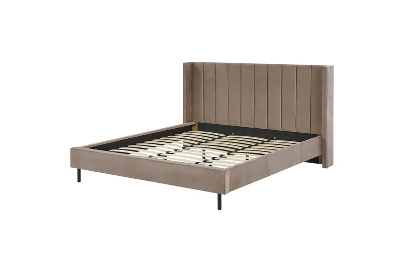 Sänky sälepohjalla Villette - Taupe, kulta, 180x200 cm - Huonekalut - Sänky - Sänkykehikot & sängynrungot