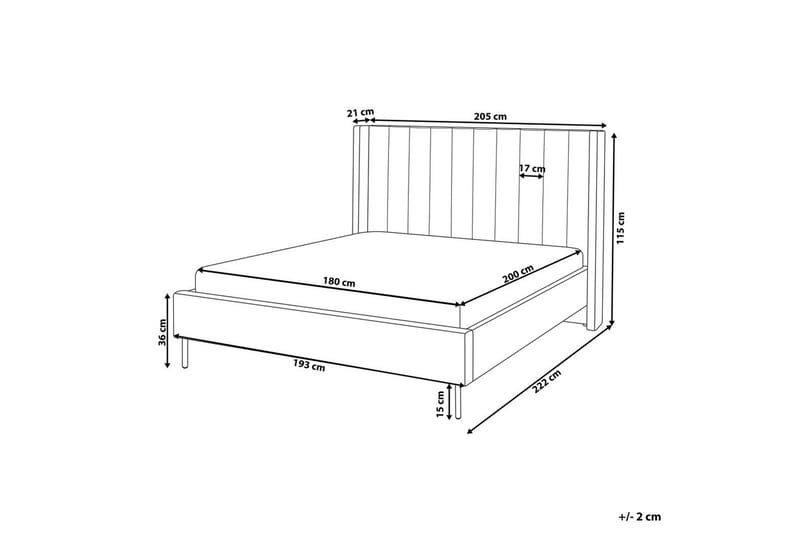 Sänky sälepohjalla Villette - Taupe, kulta, 180x200 cm - Huonekalut - Sänky - Sänkykehikot & sängynrungot