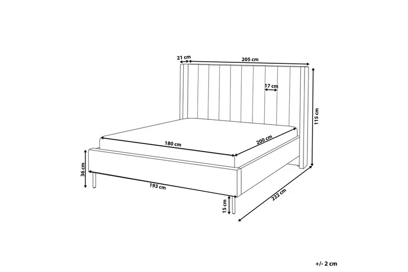 Sänky sälepohjalla Villette - Taupe, kulta, 180x200 cm - Huonekalut - Sänky - Sänkykehikot & sängynrungot