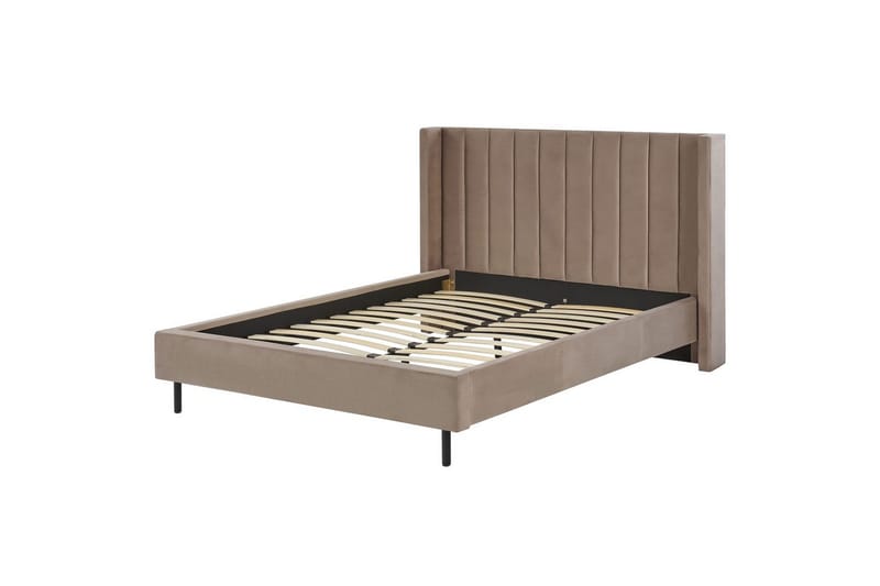 Sänky sälepohjalla Villette - Taupe, musta, 140x200 cm - Huonekalut - Sänky - Sänkykehikot & sängynrungot