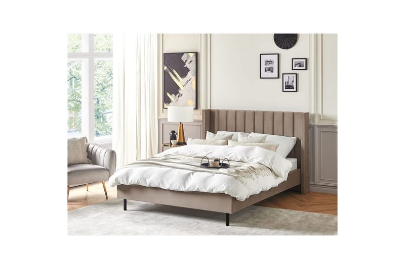 Sänky sälepohjalla Villette - Taupe, musta, 140x200 cm - Huonekalut - Sänky - Sänkykehikot & sängynrungot