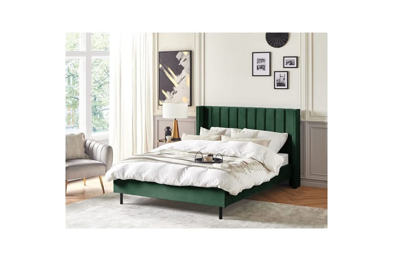 Sänky sälepohjalla Villette - Vihreä, musta, 140x200 cm - Huonekalut - Sänky - Sänkykehikot & sängynrungot