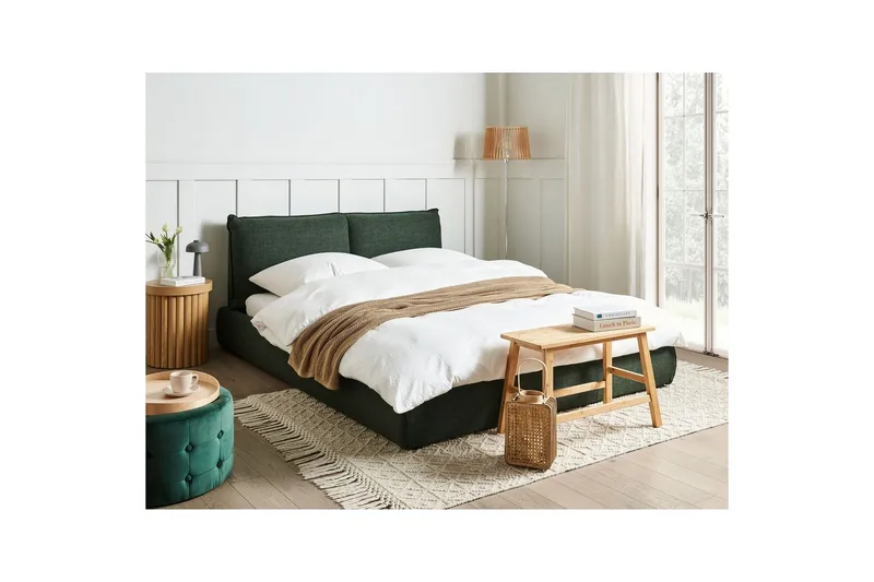 Sänky sälepohjalla Vinay - Tummanvihreä, 160x200 cm - Huonekalut - Sänky - Sänkykehikot & sängynrungot