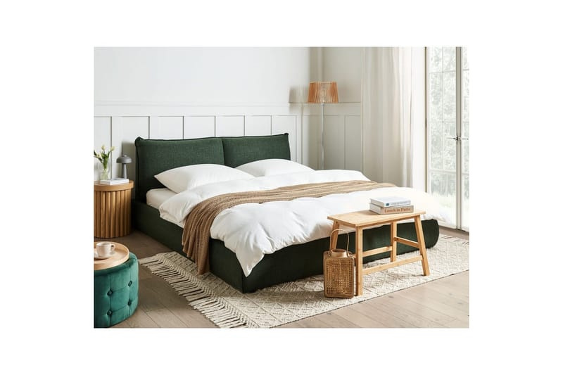 Sänky sälepohjalla Vinay - Tummanvihreä, 180x200 cm - Huonekalut - Sänky - Sänkykehikot & sängynrungot