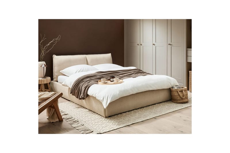 Sänky sälepohjalla Vinay - Vaaleanbeige, 160x200 cm - Huonekalut - Sänky - Sänkykehikot & sängynrungot