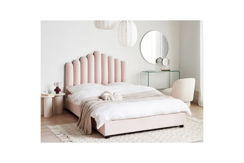 Sänky sälepohjalla Vincennes - Rosa, Musta, 140x200 cm - Huonekalut - Sänky - Sänkykehikot & sängynrungot