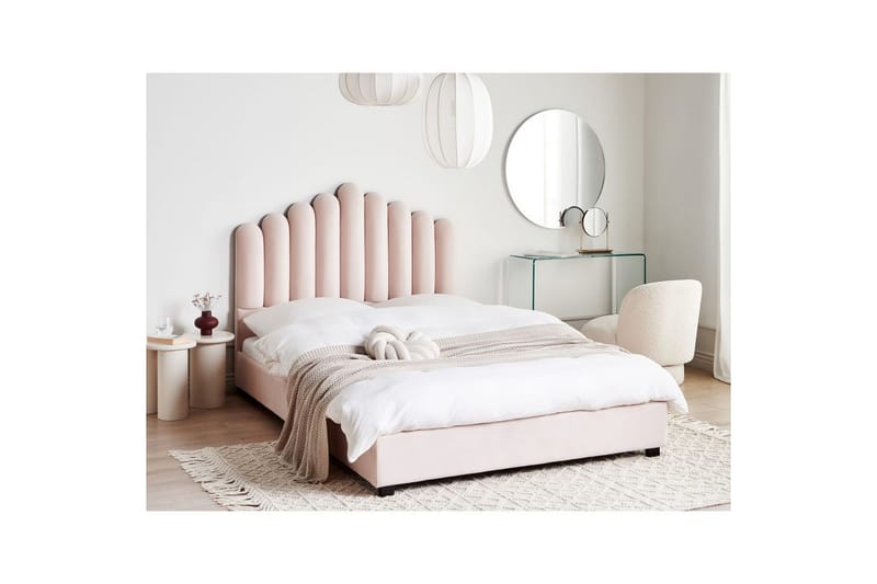 Sänky sälepohjalla Vincennes - Rosa, Musta, 140x200 cm - Huonekalut - Sänky - Sänkykehikot & sängynrungot