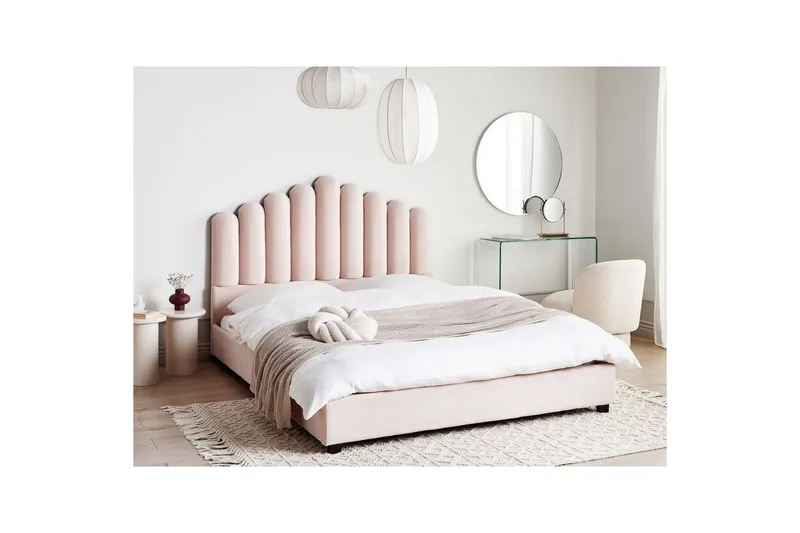 Sänky sälepohjalla Vincennes - Rosa, Musta, 160x200 cm - Huonekalut - Sänky - Sänkykehikot & sängynrungot