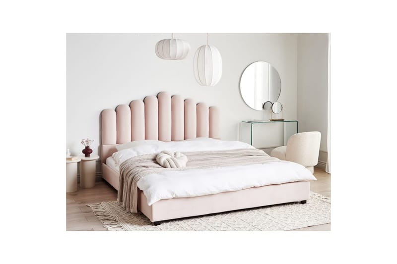 Sänky sälepohjalla Vincennes - Rosa, Musta, 180x200 cm - Huonekalut - Sänky - Sänkykehikot & sängynrungot