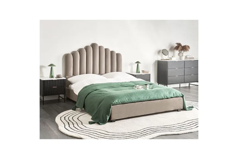 Sänky sälepohjalla Vincennes - Taupe, musta, 140x200 cm - Huonekalut - Sänky - Sänkykehikot & sängynrungot