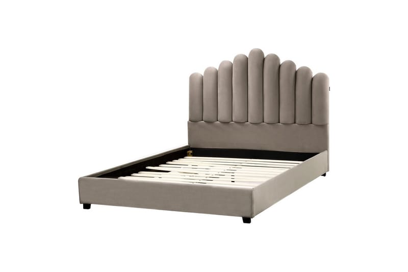 Sänky sälepohjalla Vincennes, Taupe, musta, 140x200 cm