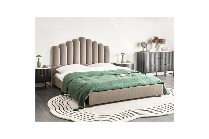 Sänky sälepohjalla Vincennes - Taupe, musta, 160x200 cm - Huonekalut - Sänky - Sänkykehikot & sängynrungot