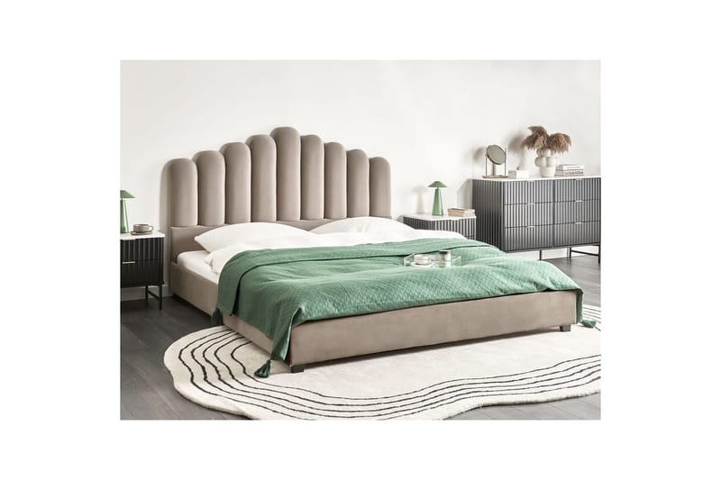 Sänky sälepohjalla Vincennes - Taupe, musta, 180x200 cm - Huonekalut - Sänky - Sänkykehikot & sängynrungot