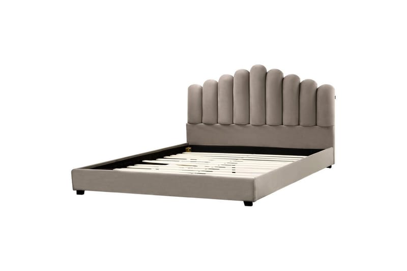 Sänky sälepohjalla Vincennes, Taupe, musta, 180x200 cm