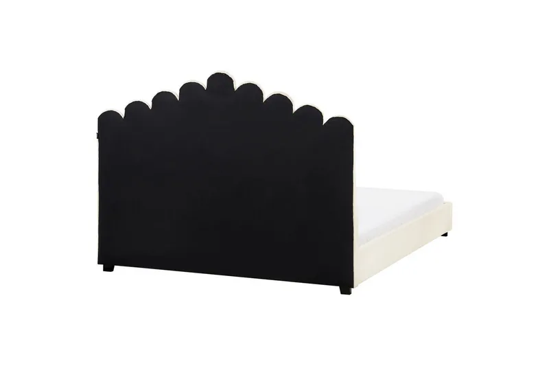 Sänky sälepohjalla Vincennes - Valkoinen, Musta, 160x200 cm - Huonekalut - Sänky - Sänkykehikot & sängynrungot