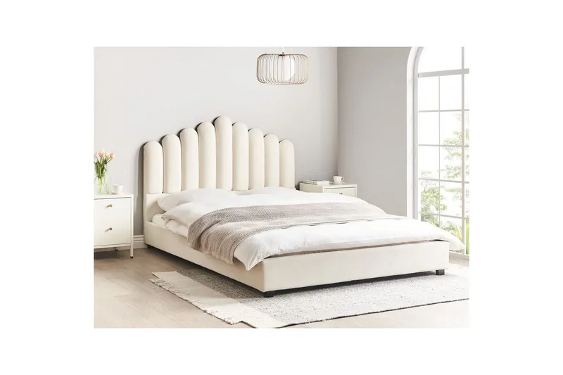 Sänky sälepohjalla Vincennes - Valkoinen, Musta, 160x200 cm - Huonekalut - Sänky - Sänkykehikot & sängynrungot