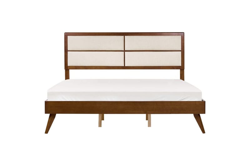 Sänky sälepohjalla Poissy - Tumma puu, beige, 180x200 cm - Huonekalut - Sänky - Sänkykehikot & sängynrungot